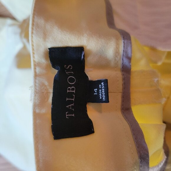 Talbots Womens Yellow Cotton Blend Shorts Size 14 - Picture 2 of 3